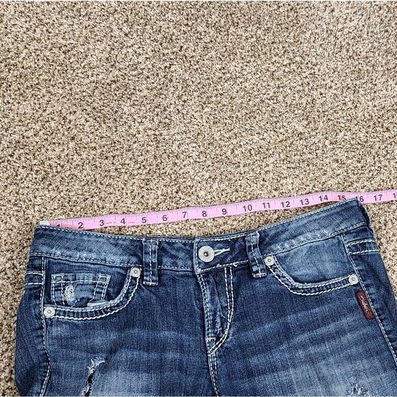 Silver Lola Flare Jeans 27 Inseam Hole Distressed - Picture 12 of 16